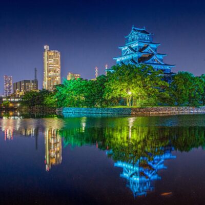 広島城の夜